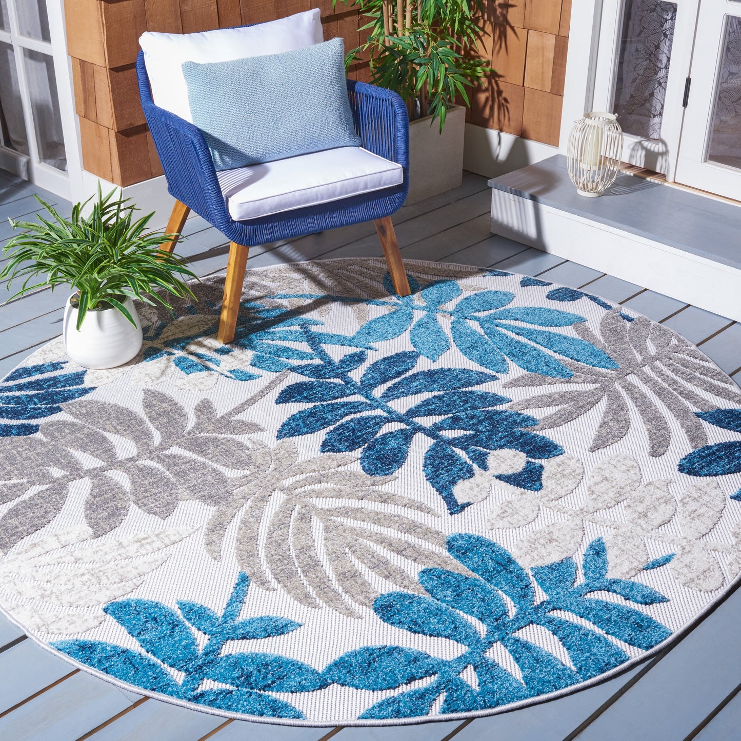 Tapis de patio imperméable à motif floral SAFAVIEH Cabana Neera pour intérieur/extérieur