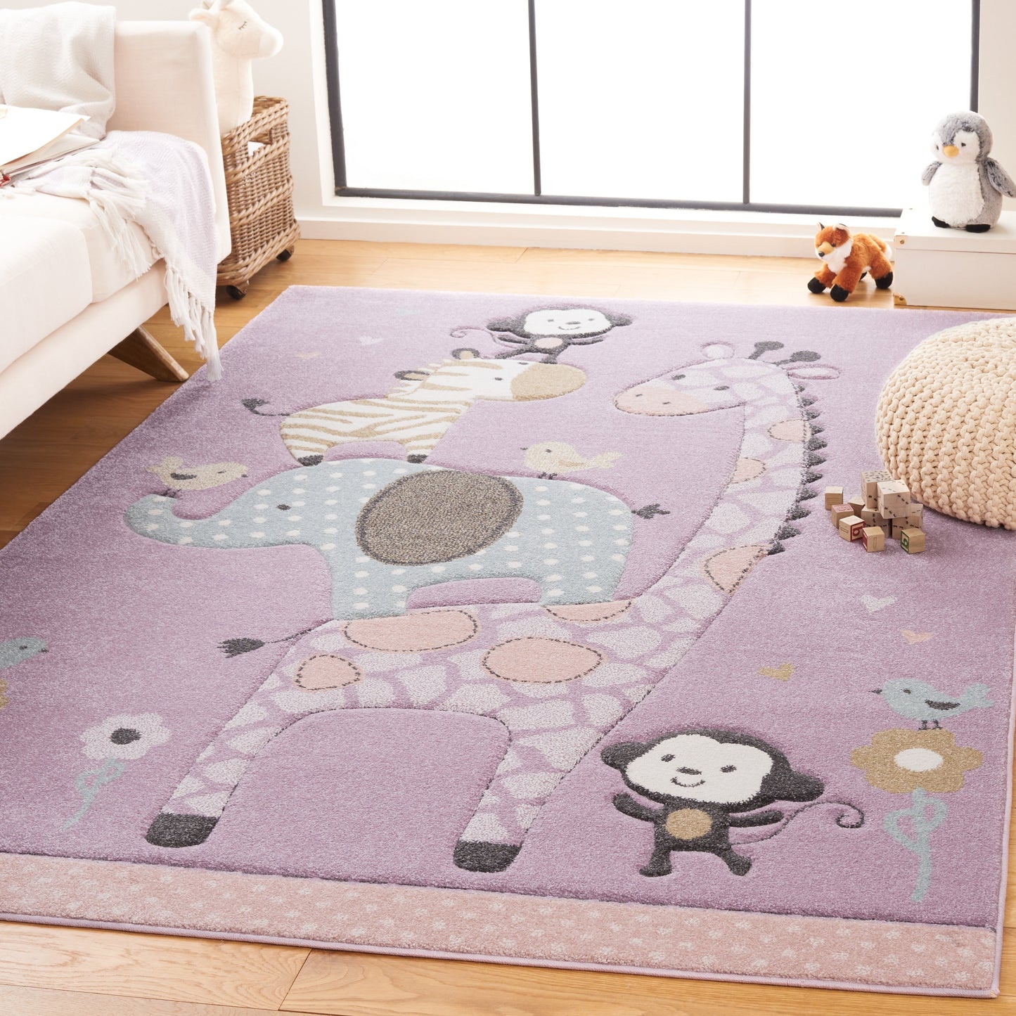 Tapis d'éveil SAFAVIEH Carousel Kids Miharu à motifs animaux