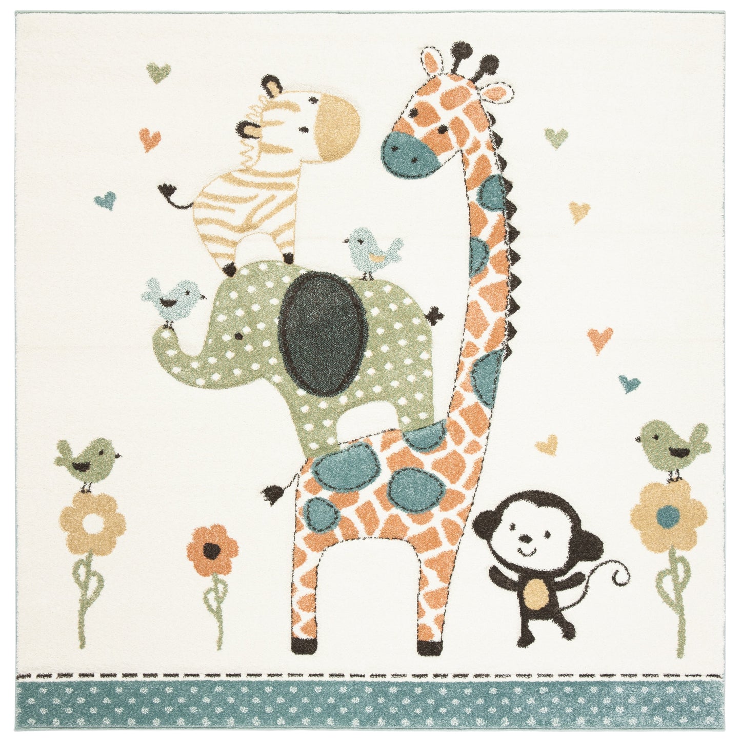 Tapis d'éveil SAFAVIEH Carousel Kids Miharu à motifs animaux