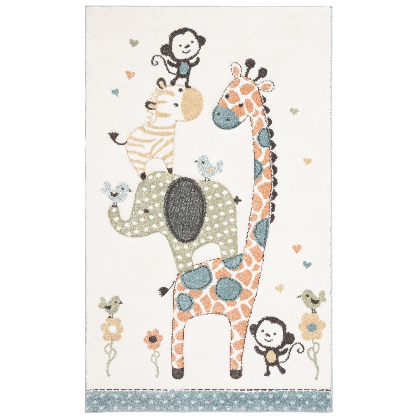 Tapis d'éveil SAFAVIEH Carousel Kids Miharu à motifs animaux