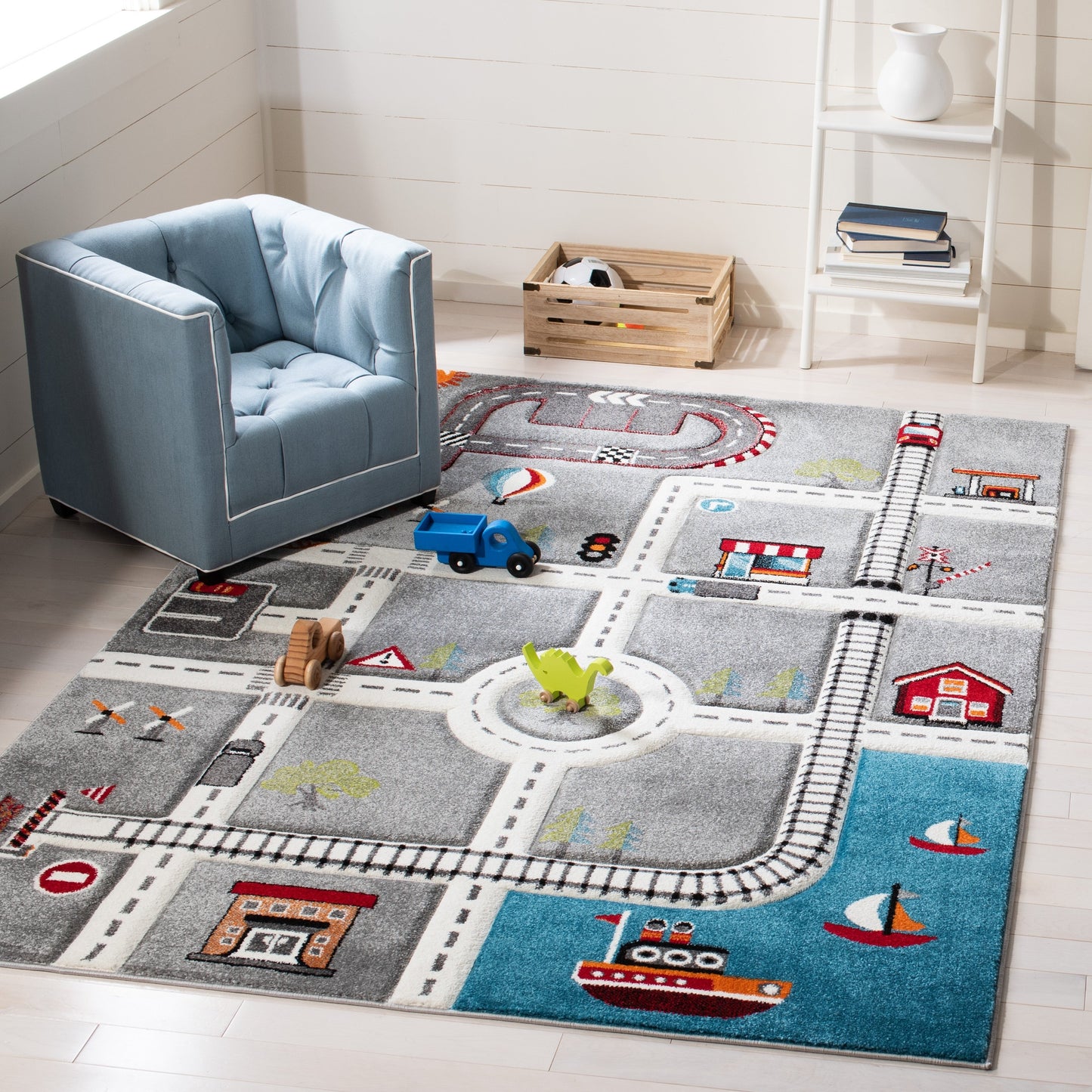 Tapis de route pour enfants SAFAVIEH Carousel Kids Riemy Neighborhood
