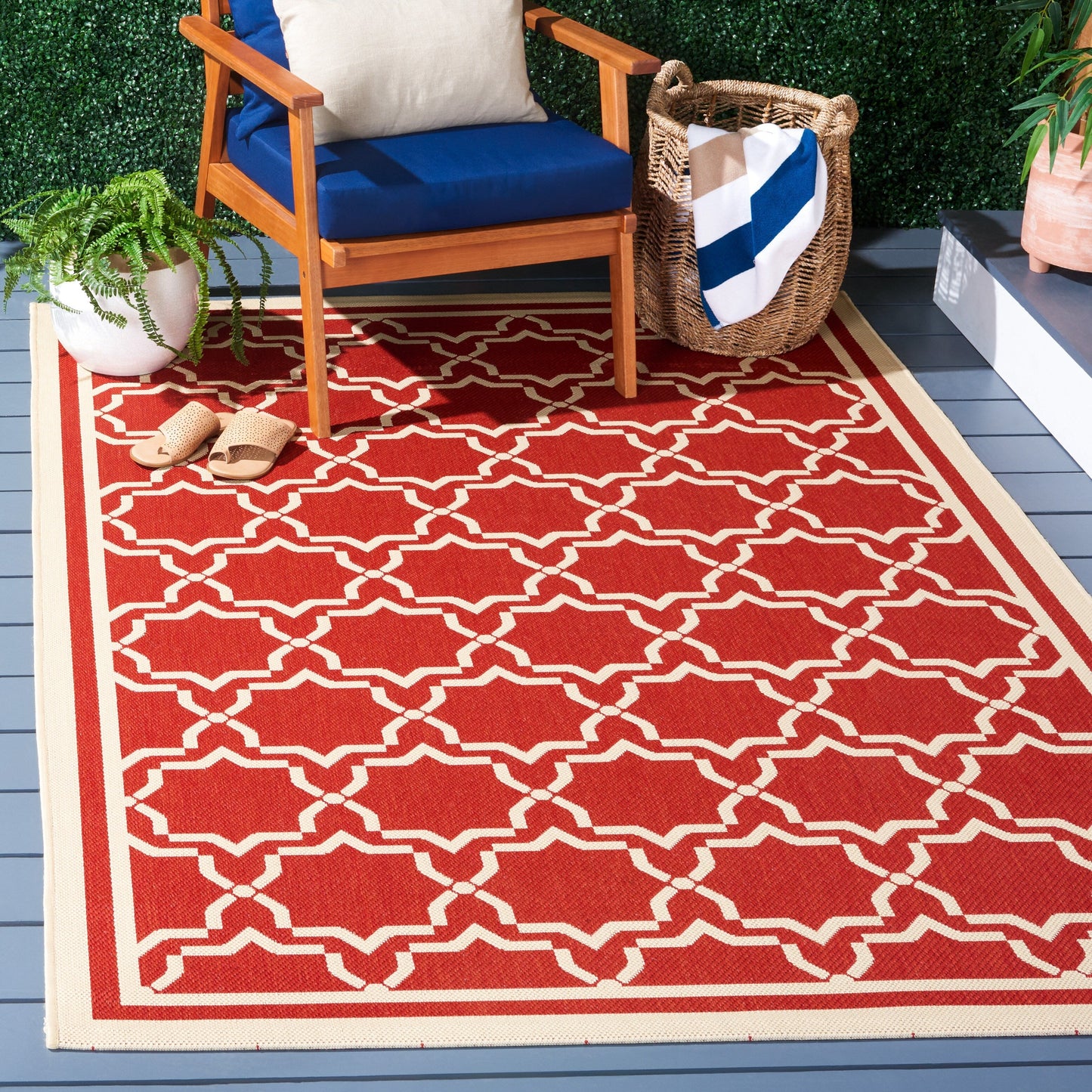 Tapis de jardin imperméable SAFAVIEH Courtyard Gulsin pour intérieur/extérieur
