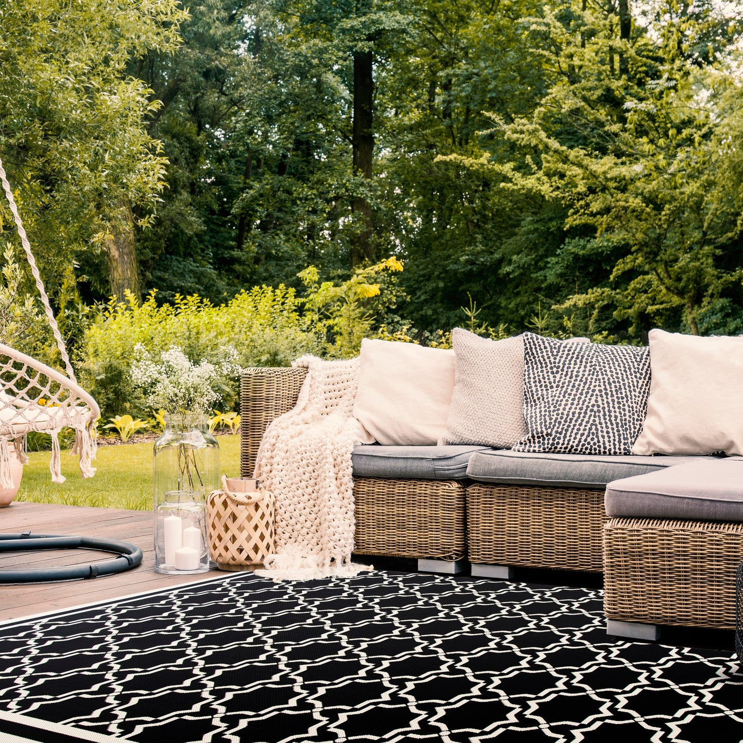 Tapis de jardin imperméable SAFAVIEH Courtyard Gulsin pour intérieur/extérieur