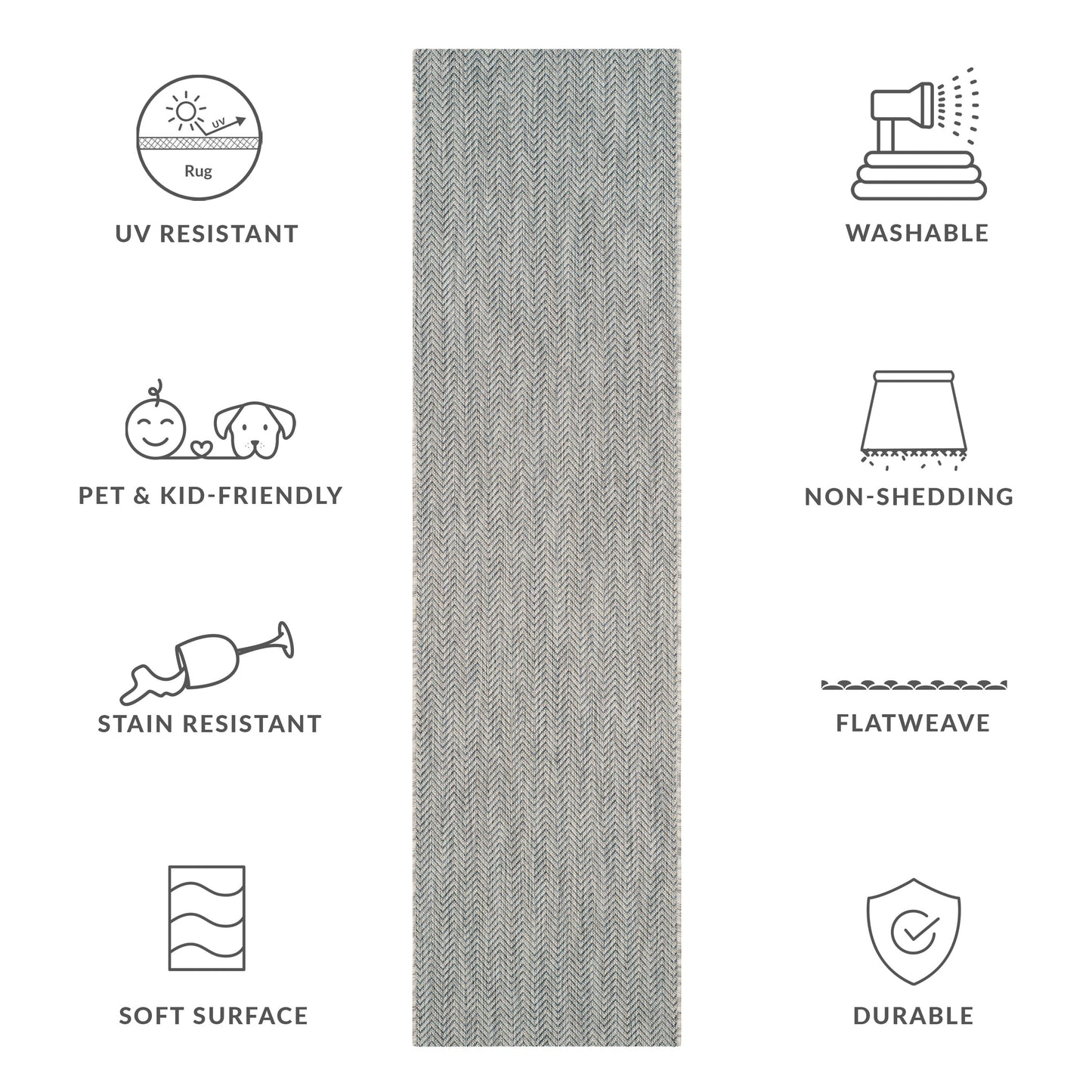 Tapis de jardin imperméable SAFAVIEH Courtyard Ilmur pour intérieur/extérieur