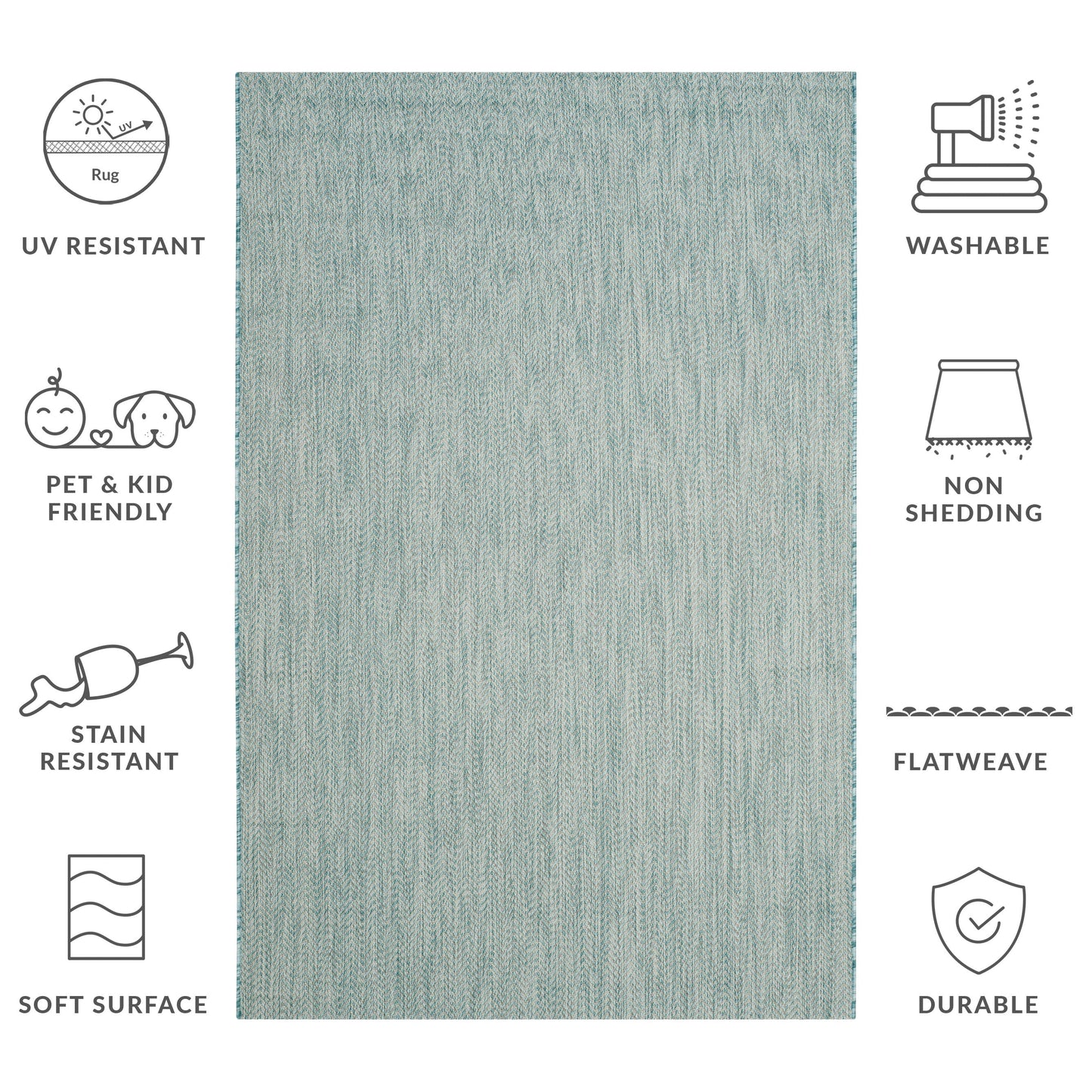 Tapis de jardin imperméable SAFAVIEH Courtyard Ilmur pour intérieur/extérieur