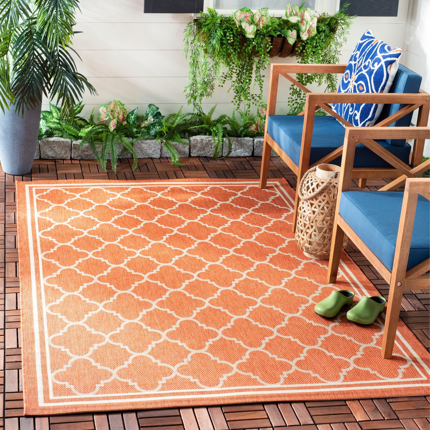 Tapis de jardin/terrasse imperméable SAFAVIEH Courtyard Kristelle