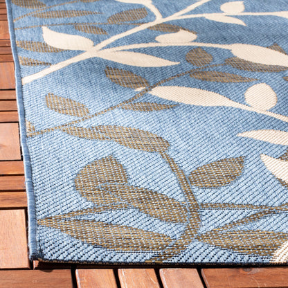 Tapis de jardin SAFAVIEH Courtyard Luann Botanical imperméable pour intérieur/extérieur, terrasse ou jardin