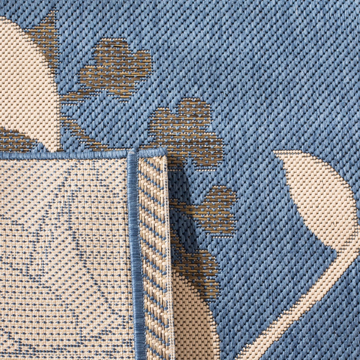 Tapis de jardin SAFAVIEH Courtyard Luann Botanical imperméable pour intérieur/extérieur, terrasse ou jardin