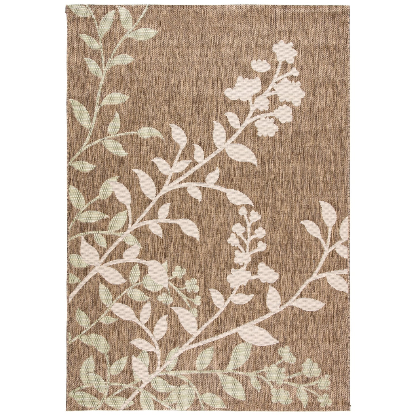 Tapis de jardin SAFAVIEH Courtyard Luann Botanical imperméable pour intérieur/extérieur, terrasse ou jardin