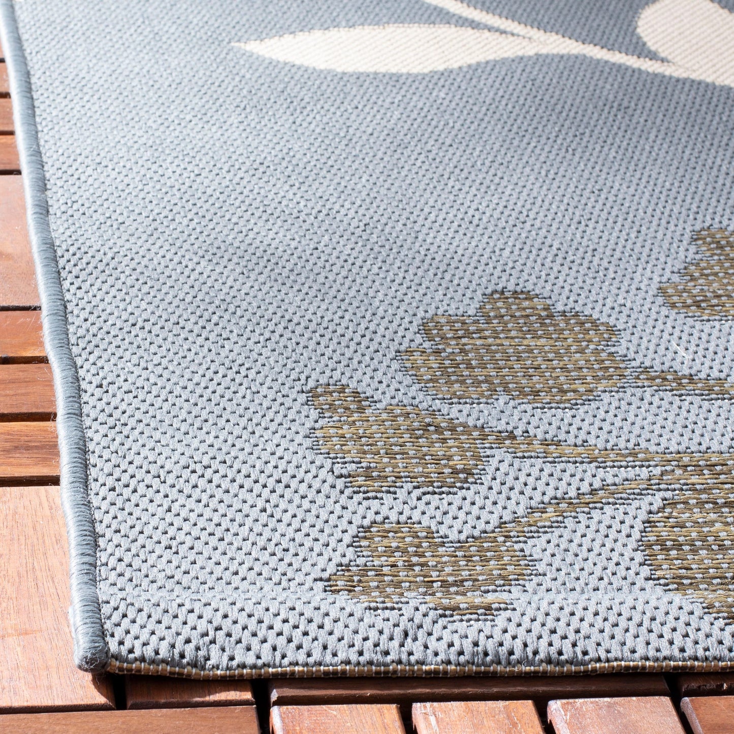 Tapis de jardin SAFAVIEH Courtyard Luann Botanical imperméable pour intérieur/extérieur, terrasse ou jardin