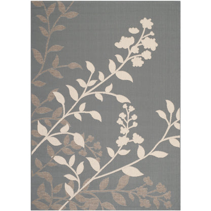 Tapis de jardin SAFAVIEH Courtyard Luann Botanical imperméable pour intérieur/extérieur, terrasse ou jardin