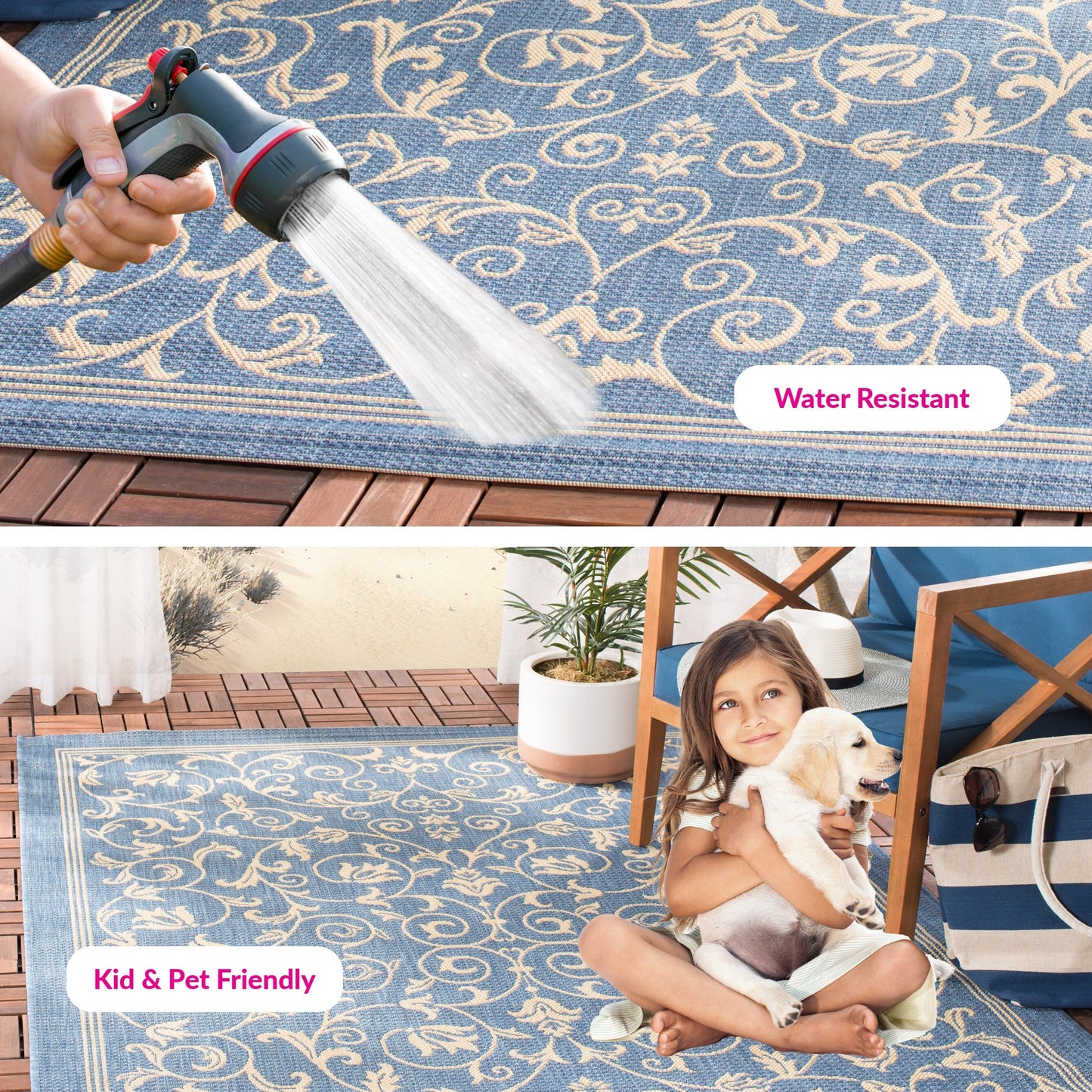 Tapis de jardin/terrasse imperméable SAFAVIEH Courtyard Miljeta