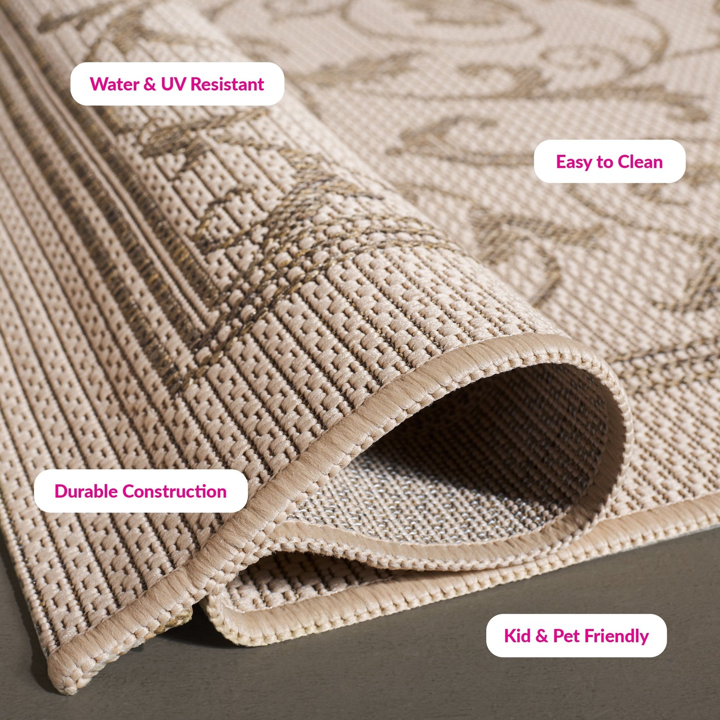 Tapis de jardin/terrasse imperméable SAFAVIEH Courtyard Miljeta