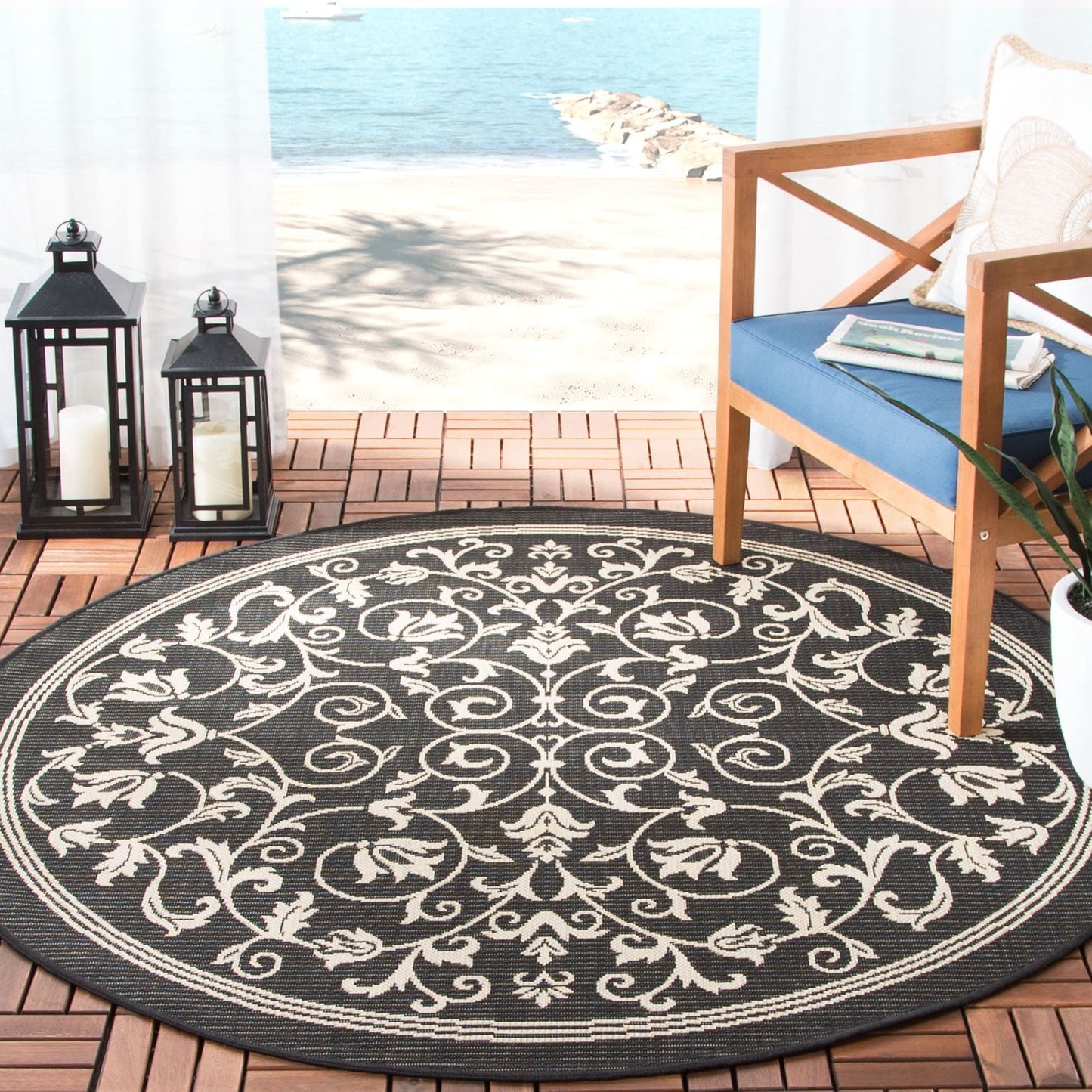 Tapis de jardin/terrasse imperméable SAFAVIEH Courtyard Miljeta