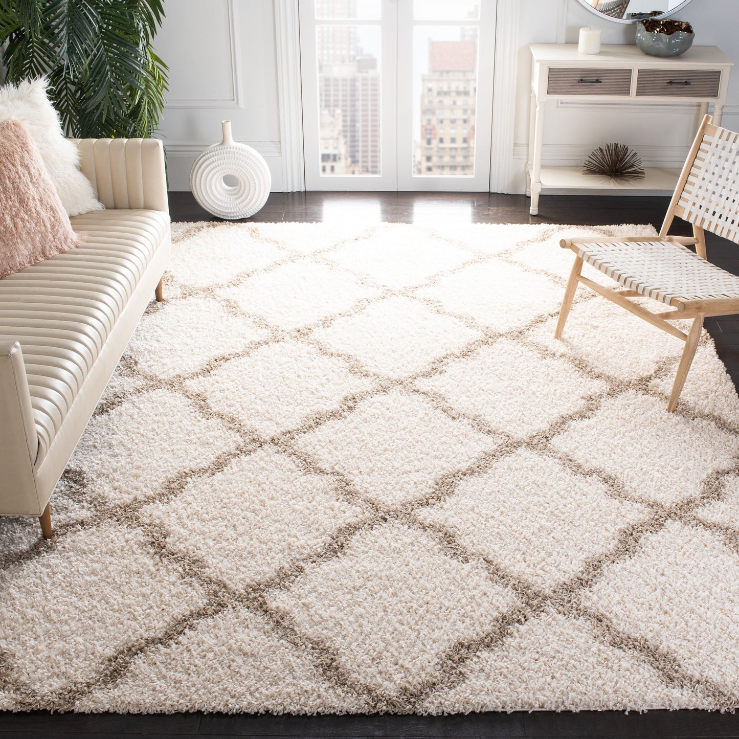 Tapis SAFAVIEH Dallas Shag Darina Trellis de 3,8 cm d'épaisseur