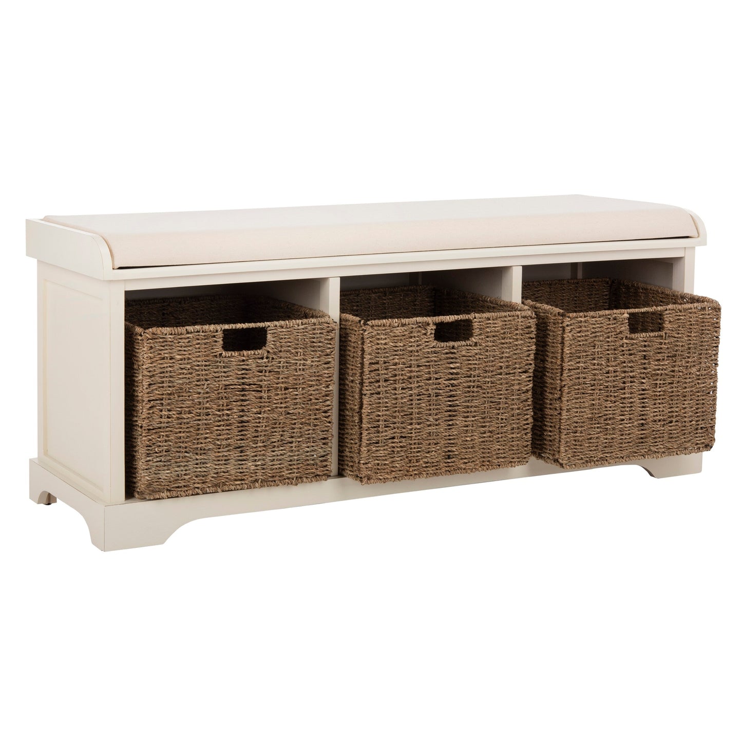 Banc de rangement SAFAVIEH Eola gris/blanc - 47 x 16,1 x 19,9 - 47 L x 16 P x 20 H