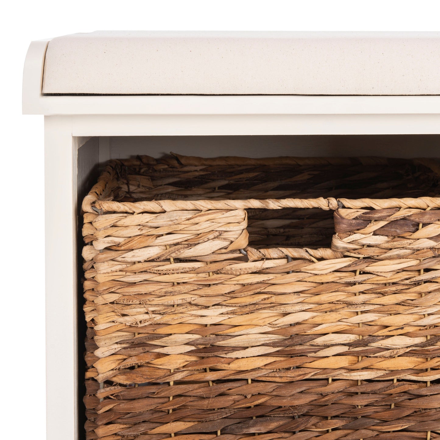 Banc de rangement tressé marron Euphemia de SAFAVIEH - 33,5 x 16,1 x 19,9 - 34 L x 16 P x 20 H