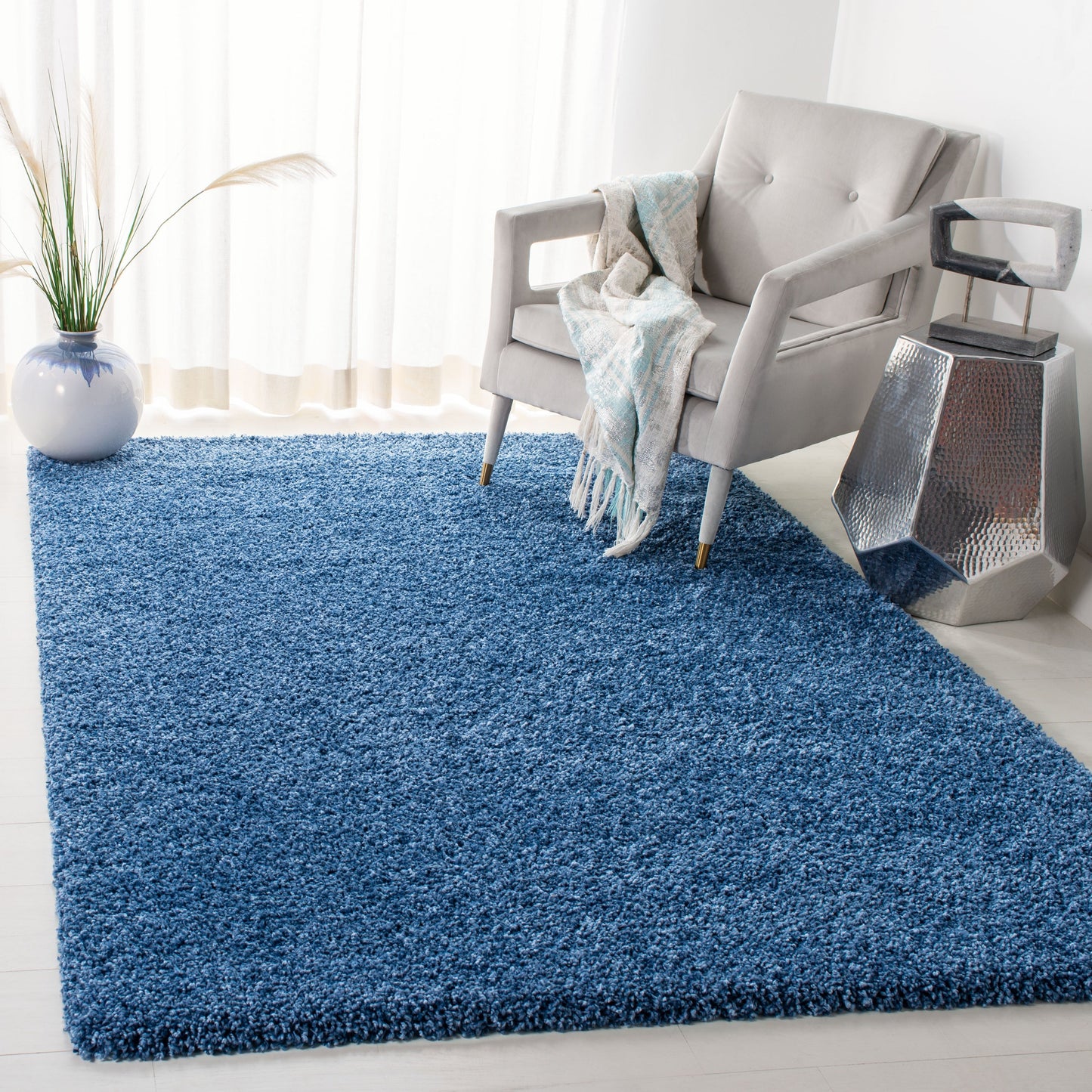 Tapis SAFAVIEH Evolution Shag Fransien uni de 4,6 cm d'épaisseur