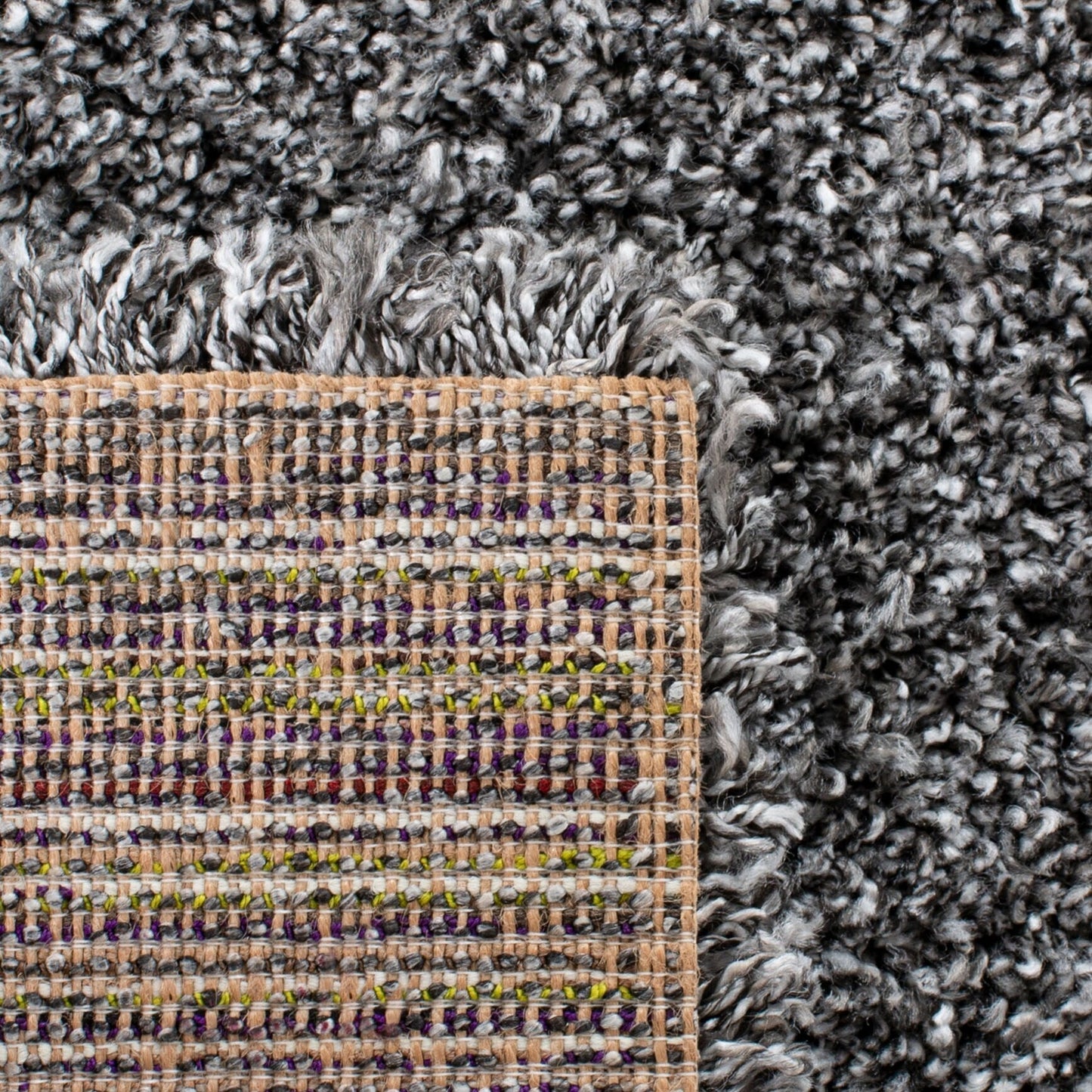 Tapis SAFAVIEH Evolution Shag Fransien uni de 4,6 cm d'épaisseur