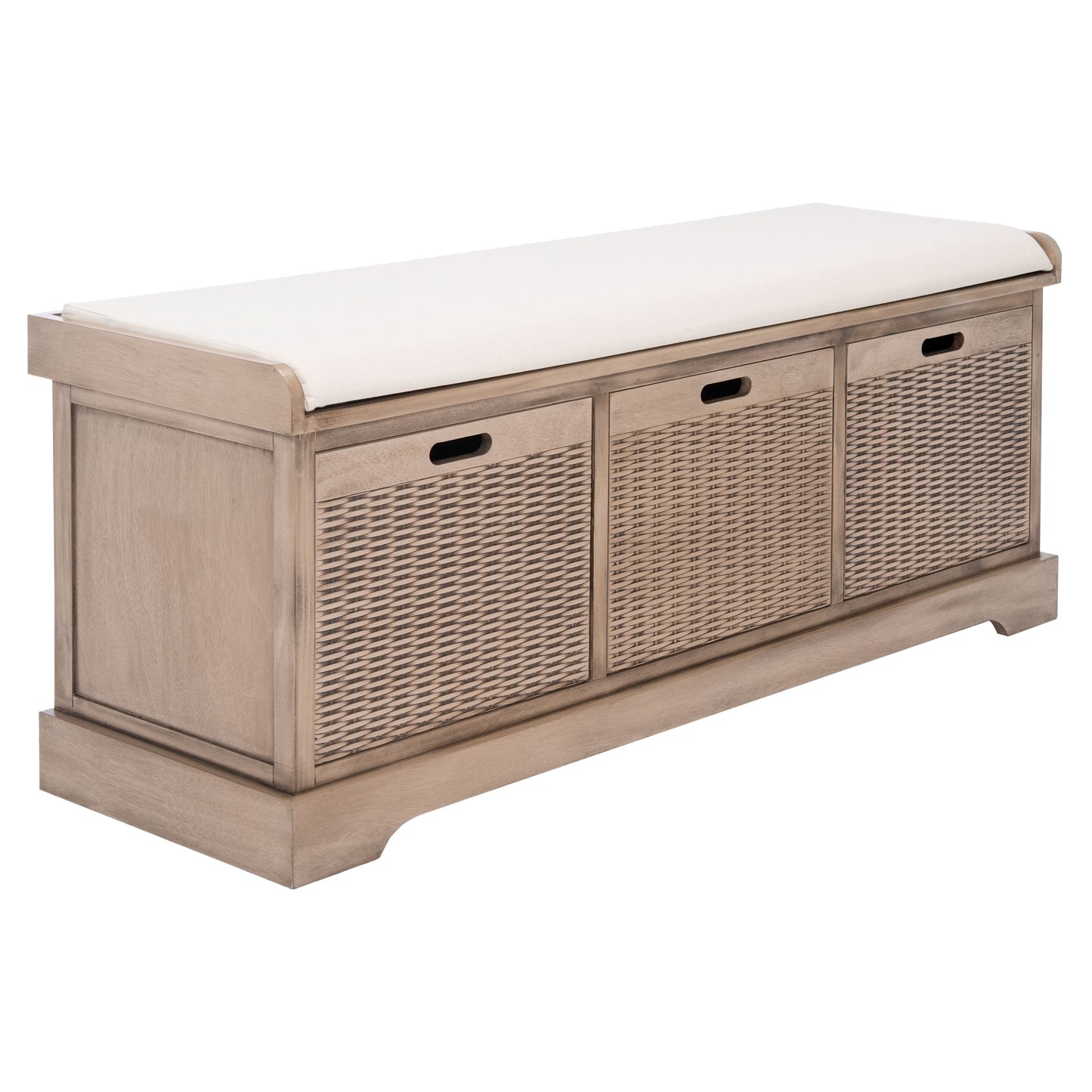Banc de rangement à 3 tiroirs avec coussins SAFAVIEH Fiorello - 47,3 L x 15 L x 19 H - 47 L x 15 P x 19 H