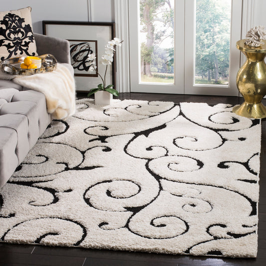 Tapis texturé SAFAVIEH Florida Ryung Shag Scroll de 3 cm d'épaisseur