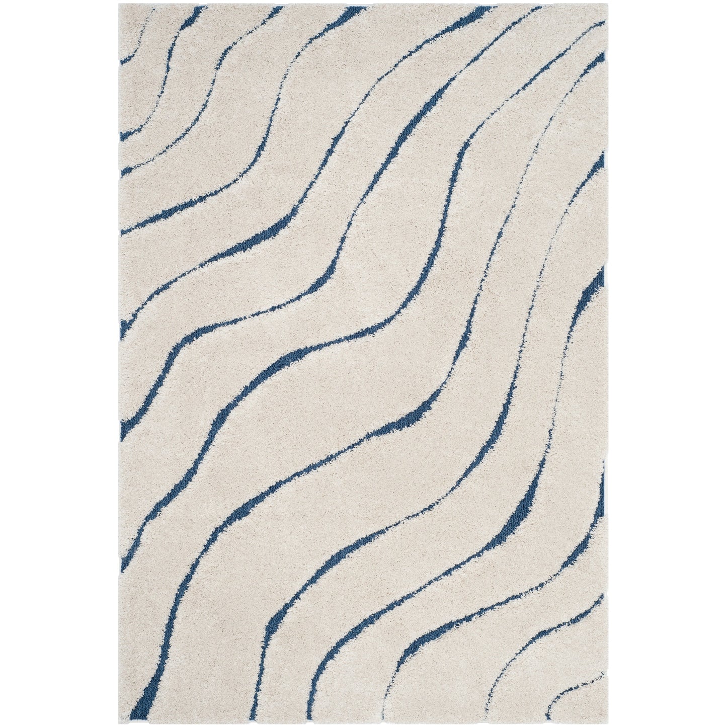 SAFAVIEH Florida Shag Borbala Ondulations douces et sereines, 3 cm d'épaisseur