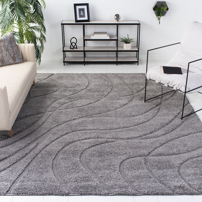 Tapis SAFAVIEH Florida Shag Staka Abstract Waves de 3 cm d'épaisseur