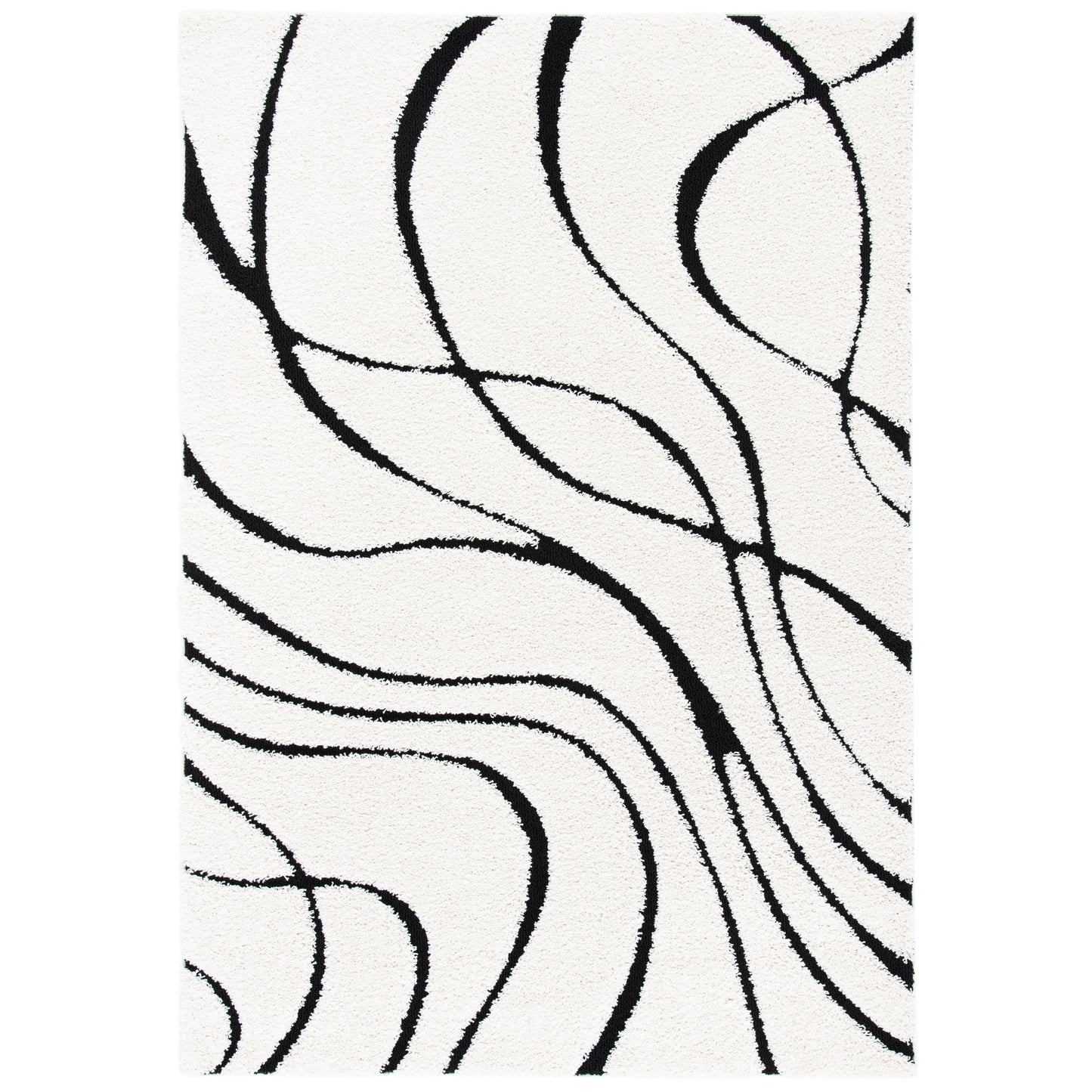 Tapis SAFAVIEH Florida Shag Staka Abstract Waves de 3 cm d'épaisseur