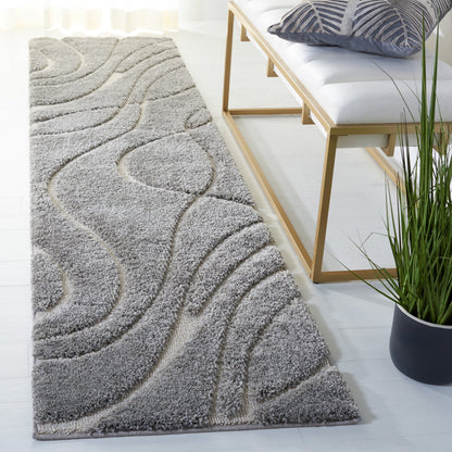 Tapis SAFAVIEH Florida Shag Staka Abstract Waves de 3 cm d'épaisseur
