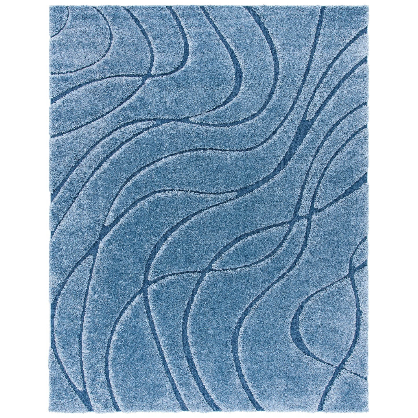 Tapis SAFAVIEH Florida Shag Staka Abstract Waves de 3 cm d'épaisseur
