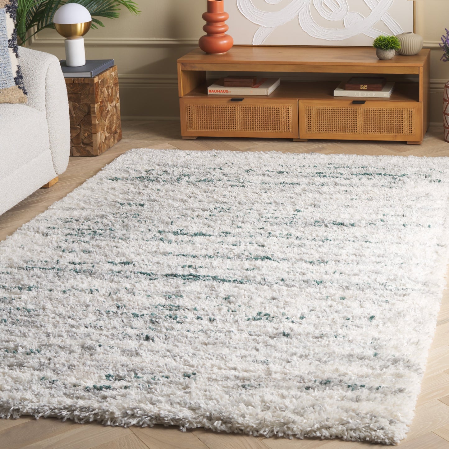 Tapis SAFAVIEH Fontana Shag Fatema Moderne Abstrait 5 cm d'épaisseur