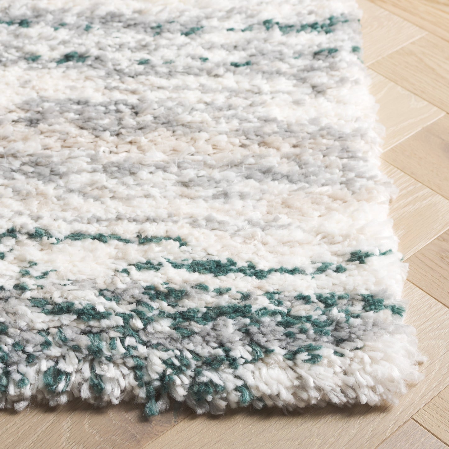 Tapis SAFAVIEH Fontana Shag Mevlide à rayures modernes de 5 cm d'épaisseur