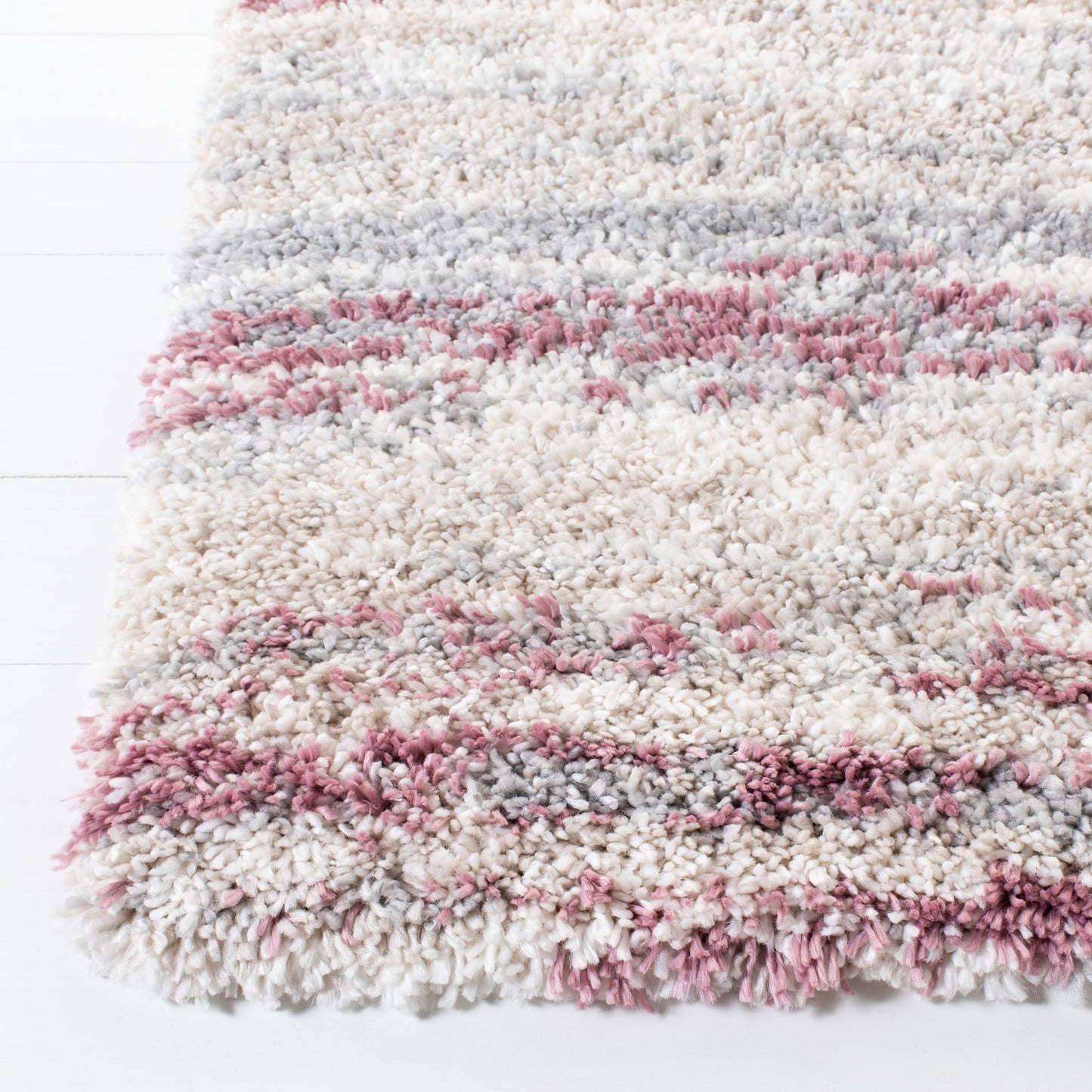 Tapis SAFAVIEH Fontana Shag Mevlide à rayures modernes de 5 cm d'épaisseur