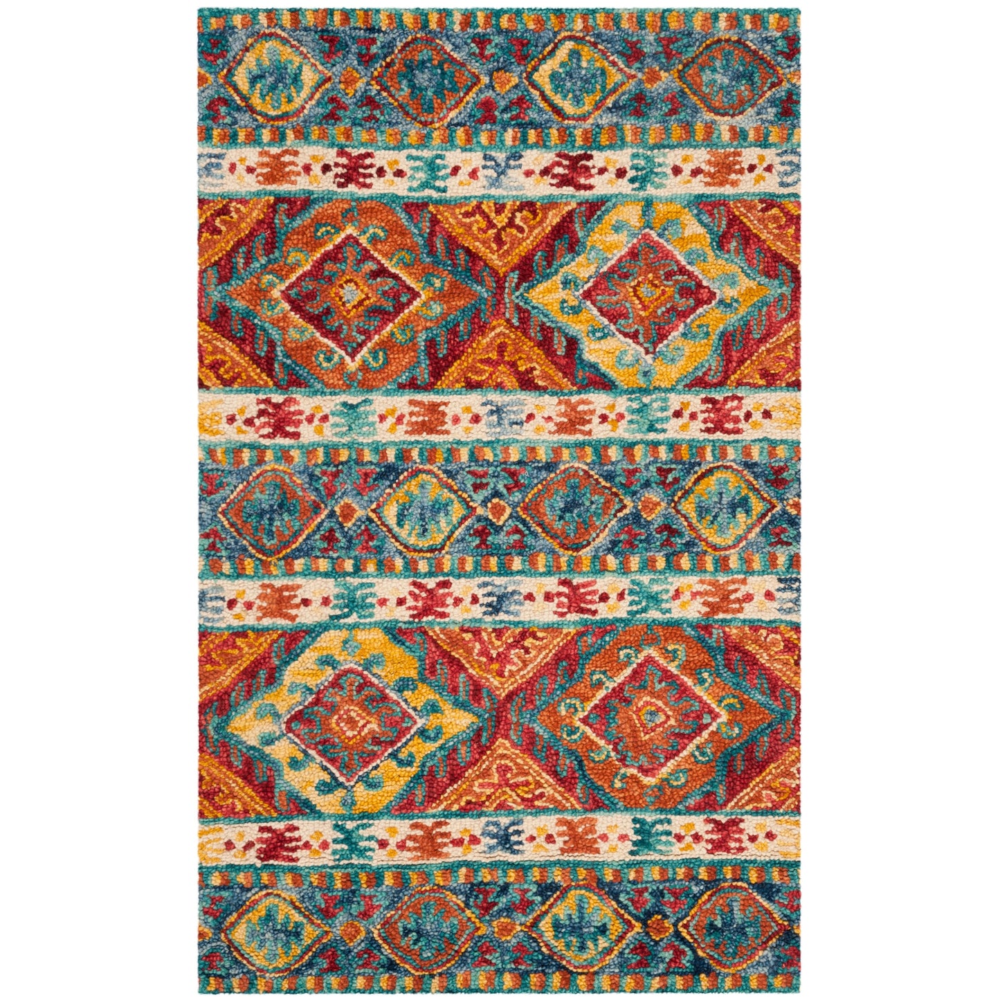 SAFAVIEH Tapis tribal en laine Aspen Geesche Boho fait à la main