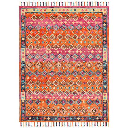 Tapis en laine Aspen Hysnie éclectique orange/fuchsia fait main SAFAVIEH