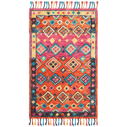 Tapis en laine Aspen Hysnie éclectique orange/fuchsia fait main SAFAVIEH