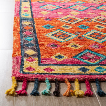Tapis en laine Aspen Hysnie éclectique orange/fuchsia fait main SAFAVIEH