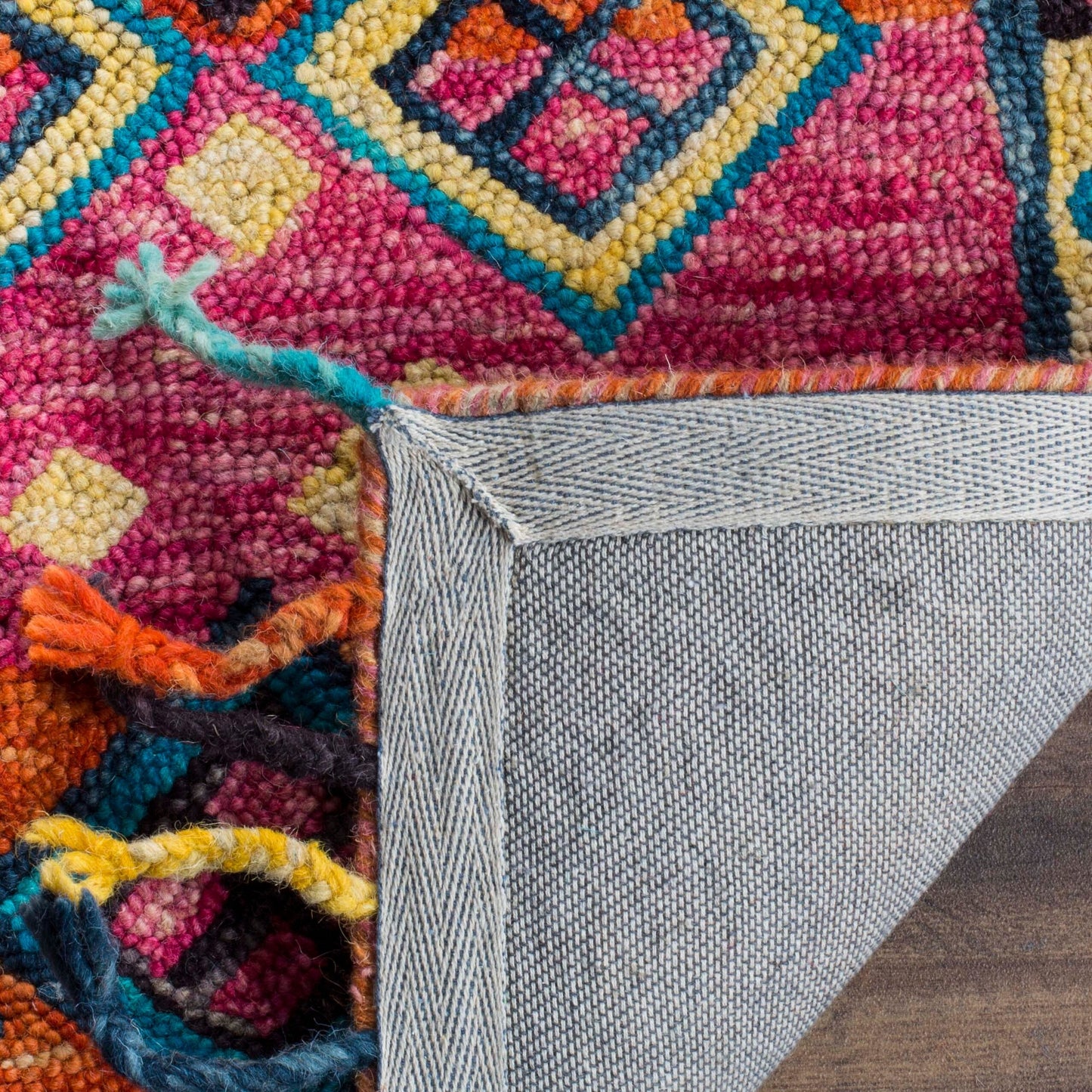 Tapis en laine Aspen Hysnie éclectique orange/fuchsia fait main SAFAVIEH