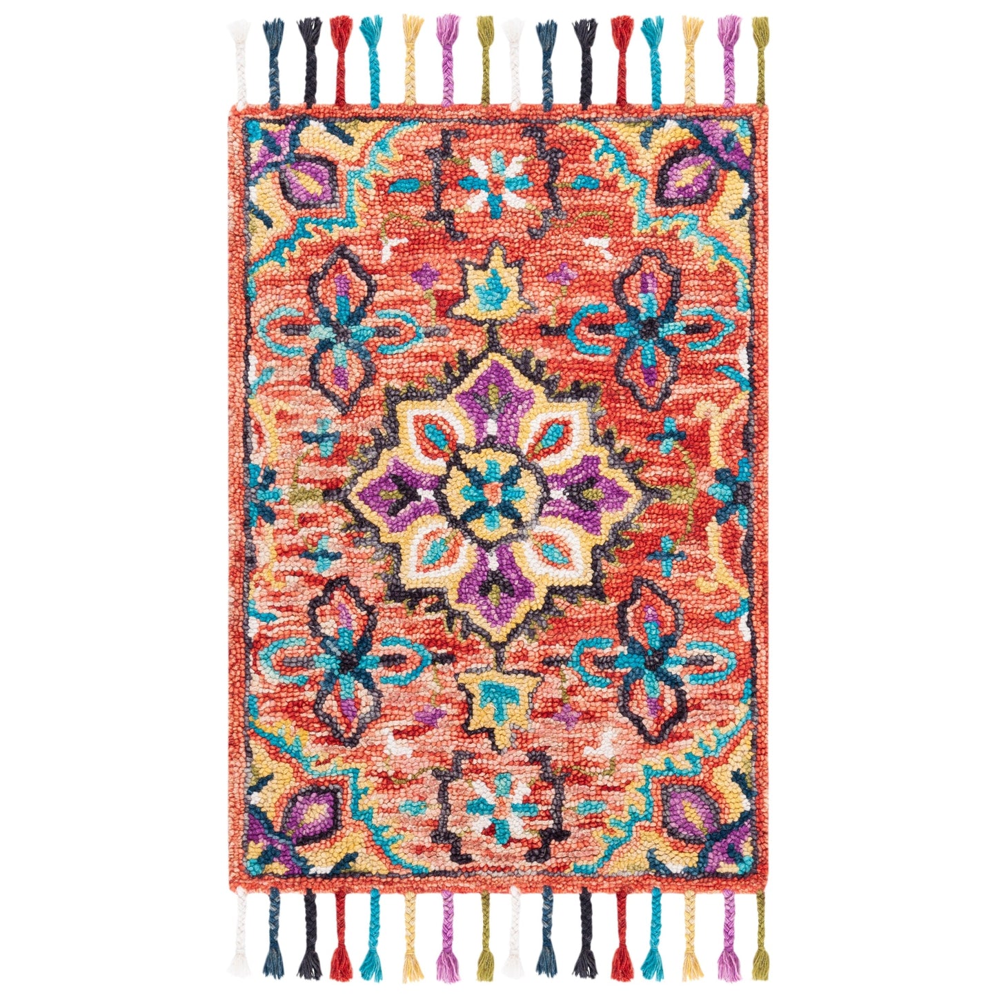 Tapis SAFAVIEH fait main en laine Aspen Irmingard Boho Tribal à médaillon
