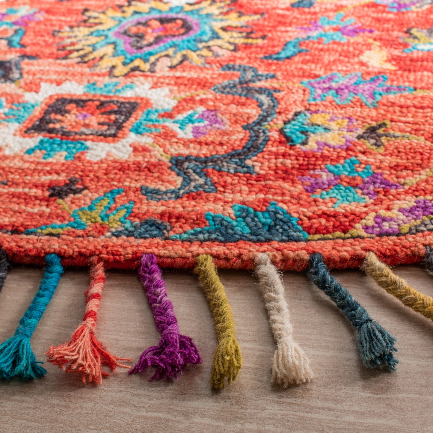 Tapis SAFAVIEH fait main en laine Aspen Irmingard Boho Tribal à médaillon