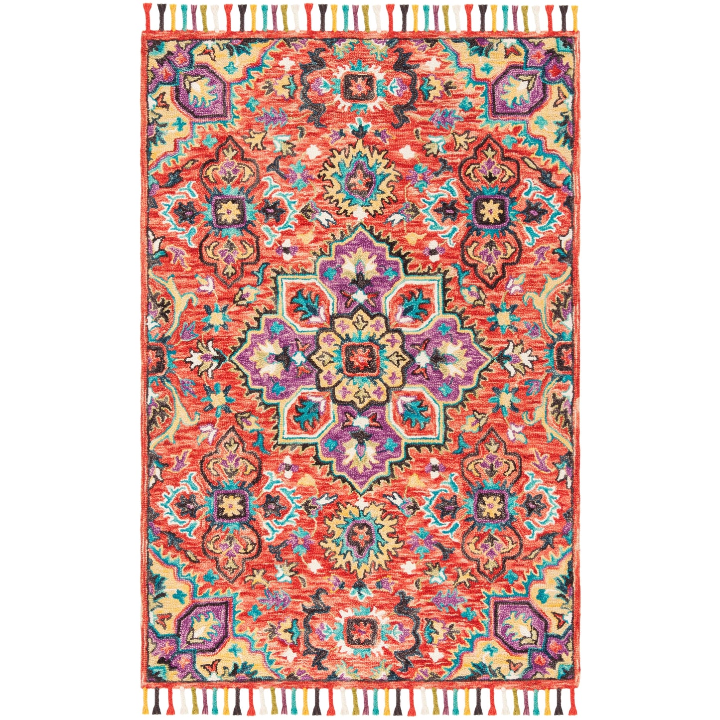 Tapis SAFAVIEH fait main en laine Aspen Irmingard Boho Tribal à médaillon