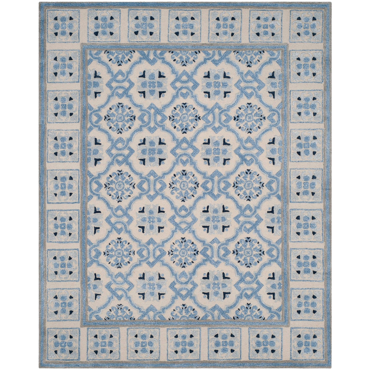 Tapis en laine Bella Rodica moderne à motif floral fait main SAFAVIEH