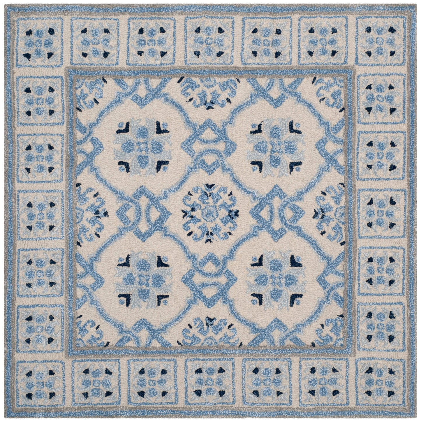 Tapis en laine Bella Rodica moderne à motif floral fait main SAFAVIEH