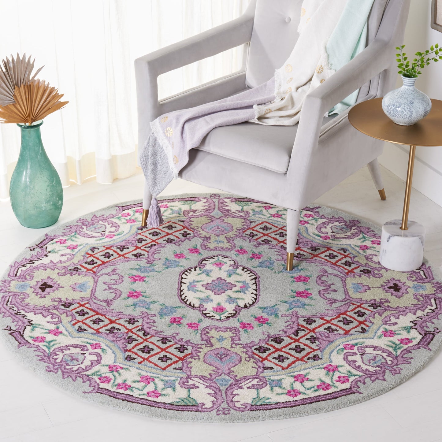 Tapis en laine SAFAVIEH fait main Bellagio Tatevik à médaillon oriental