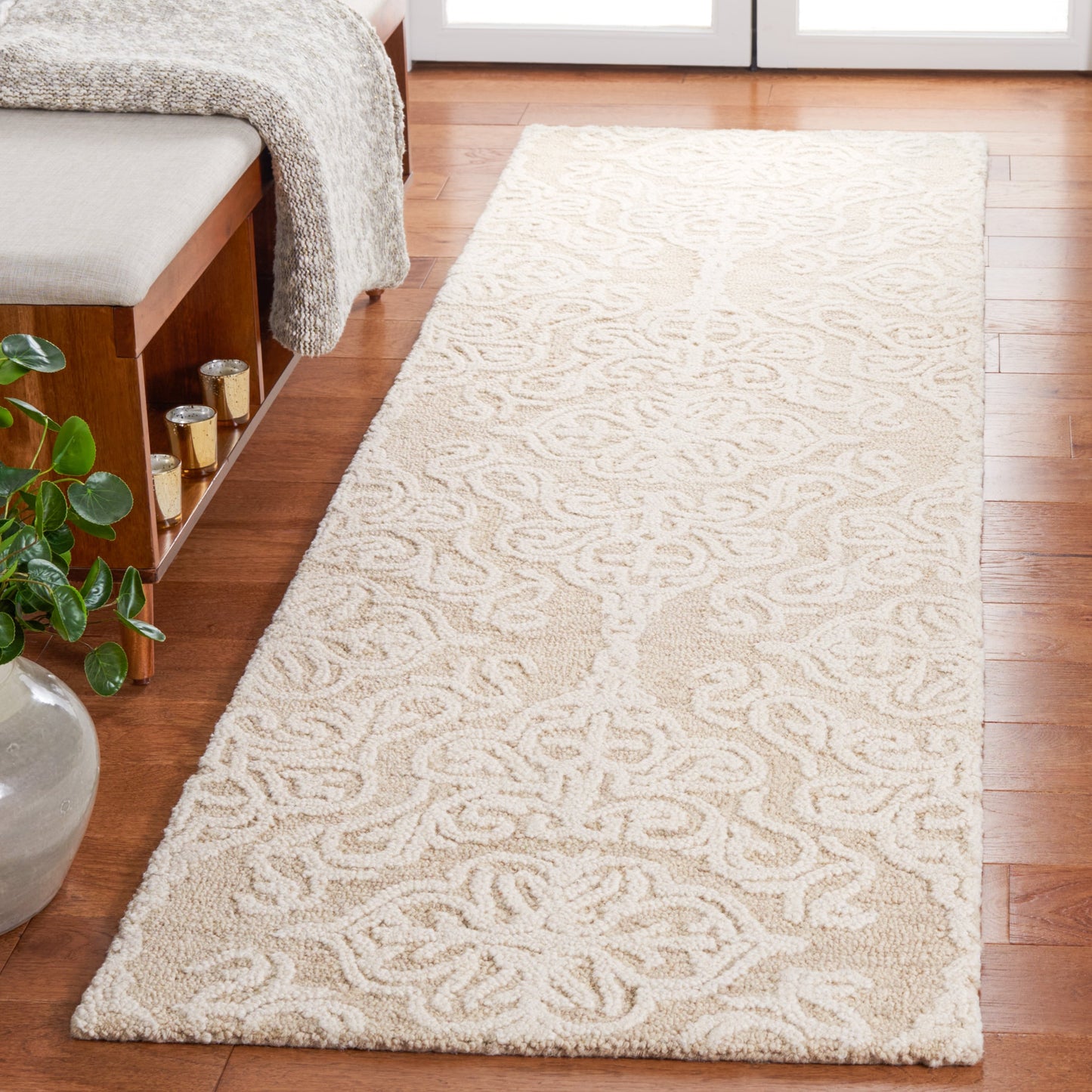 Tapis en laine moderne à motif floral SAFAVIEH fait main Blossom Cateluta