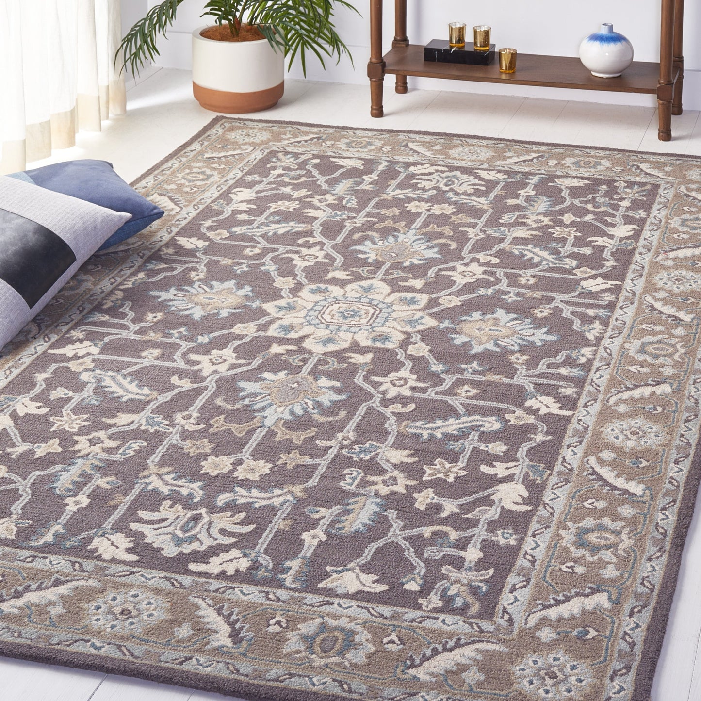 Tapis en laine moderne à motif floral SAFAVIEH fait main Blossom Gulperi