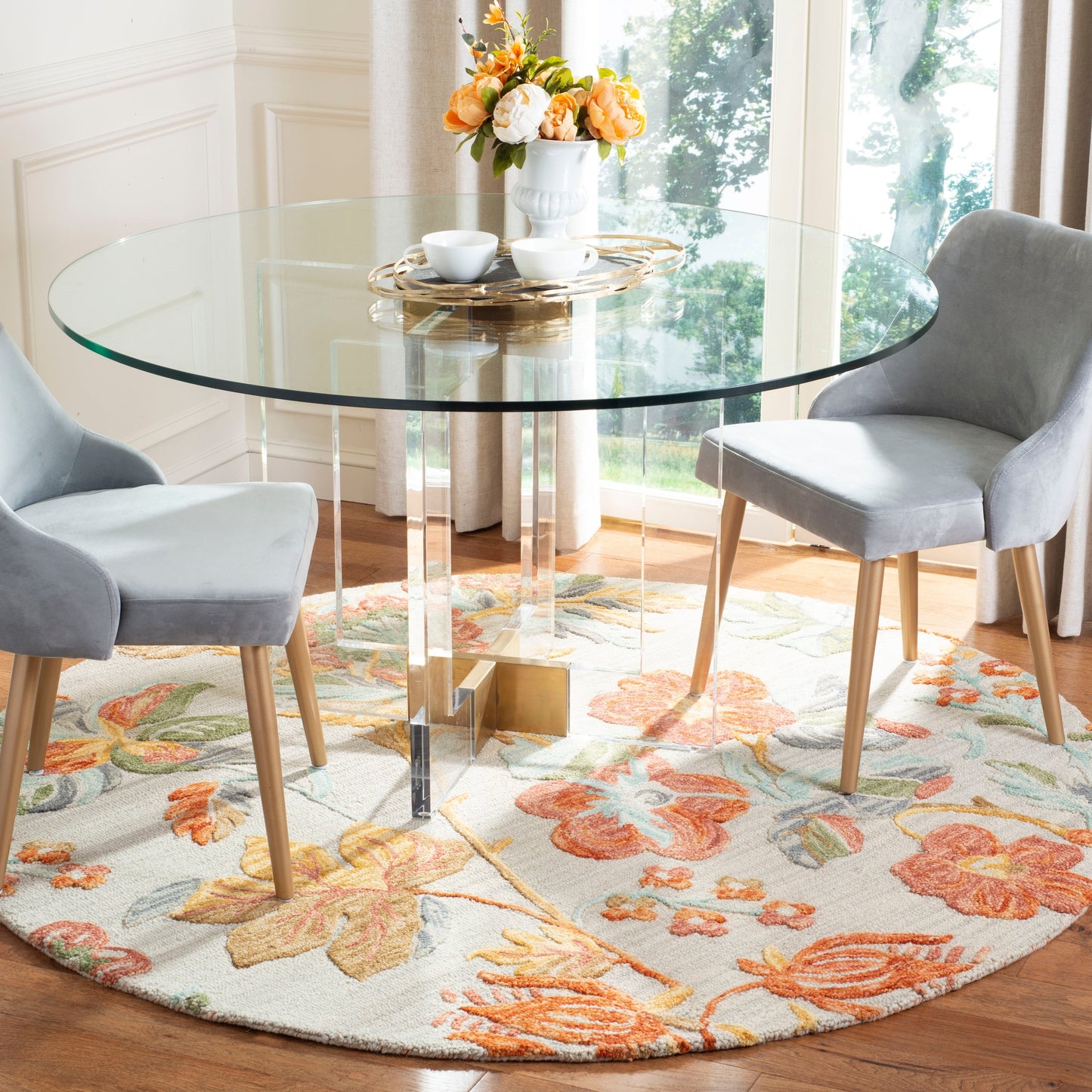 Tapis en laine moderne à motif floral SAFAVIEH fait main Blossom Hysnije