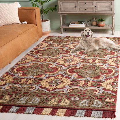 Tapis en laine à motif floral Porzia fait main SAFAVIEH