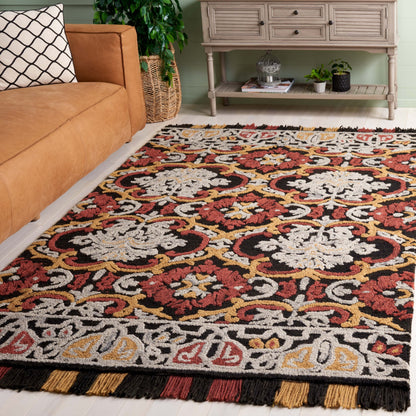 Tapis en laine à motif floral Porzia fait main SAFAVIEH