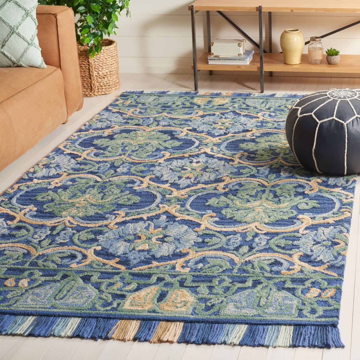 Tapis en laine à motif floral Porzia fait main SAFAVIEH